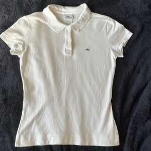 White Lacoste short sleeve polo shirt